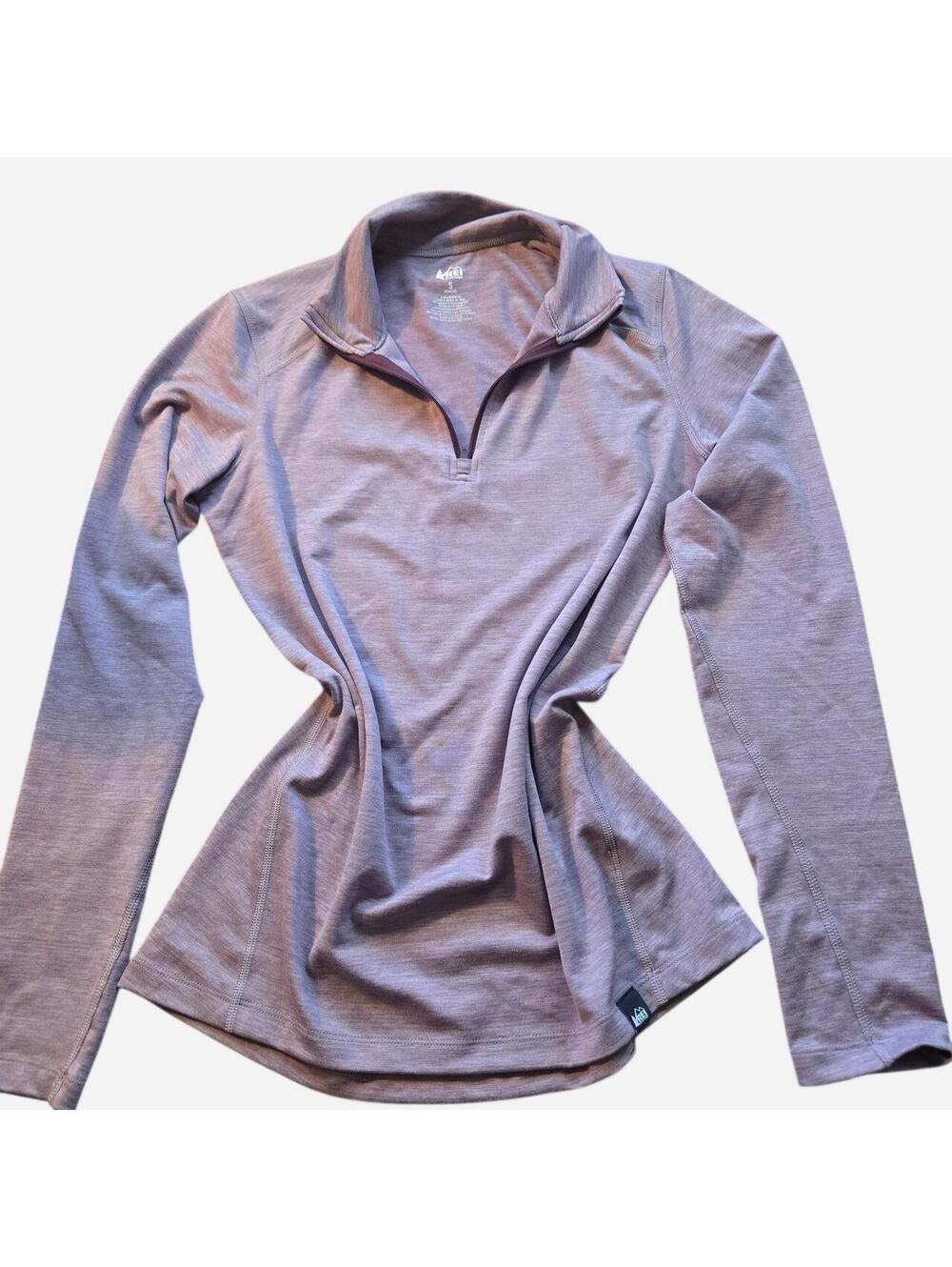 REI Co-op Women's Purple Heathered 1/2 Zip Long Sleeve Athletic Top Size Small